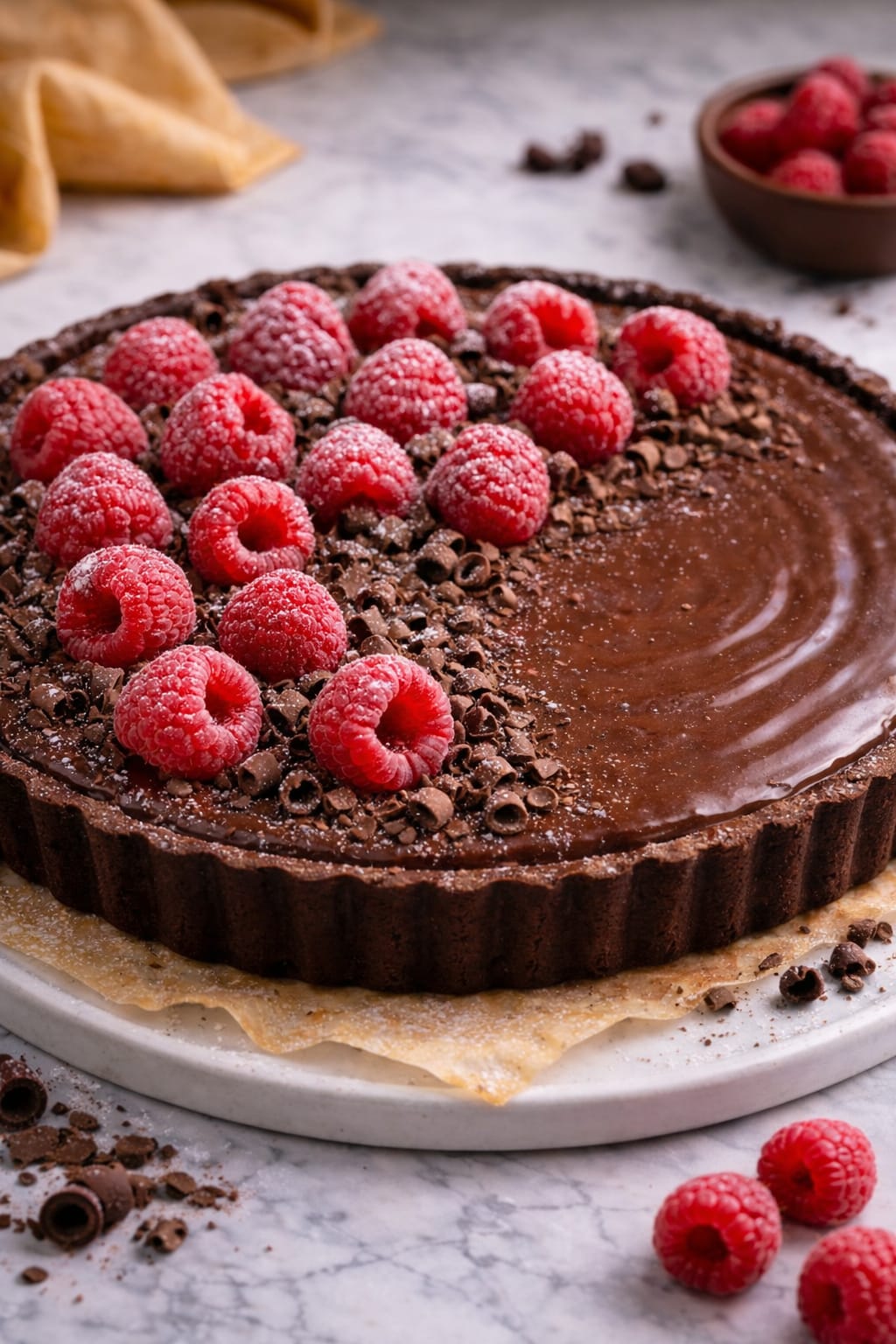 Dandelion Velvet Chocolate Tart