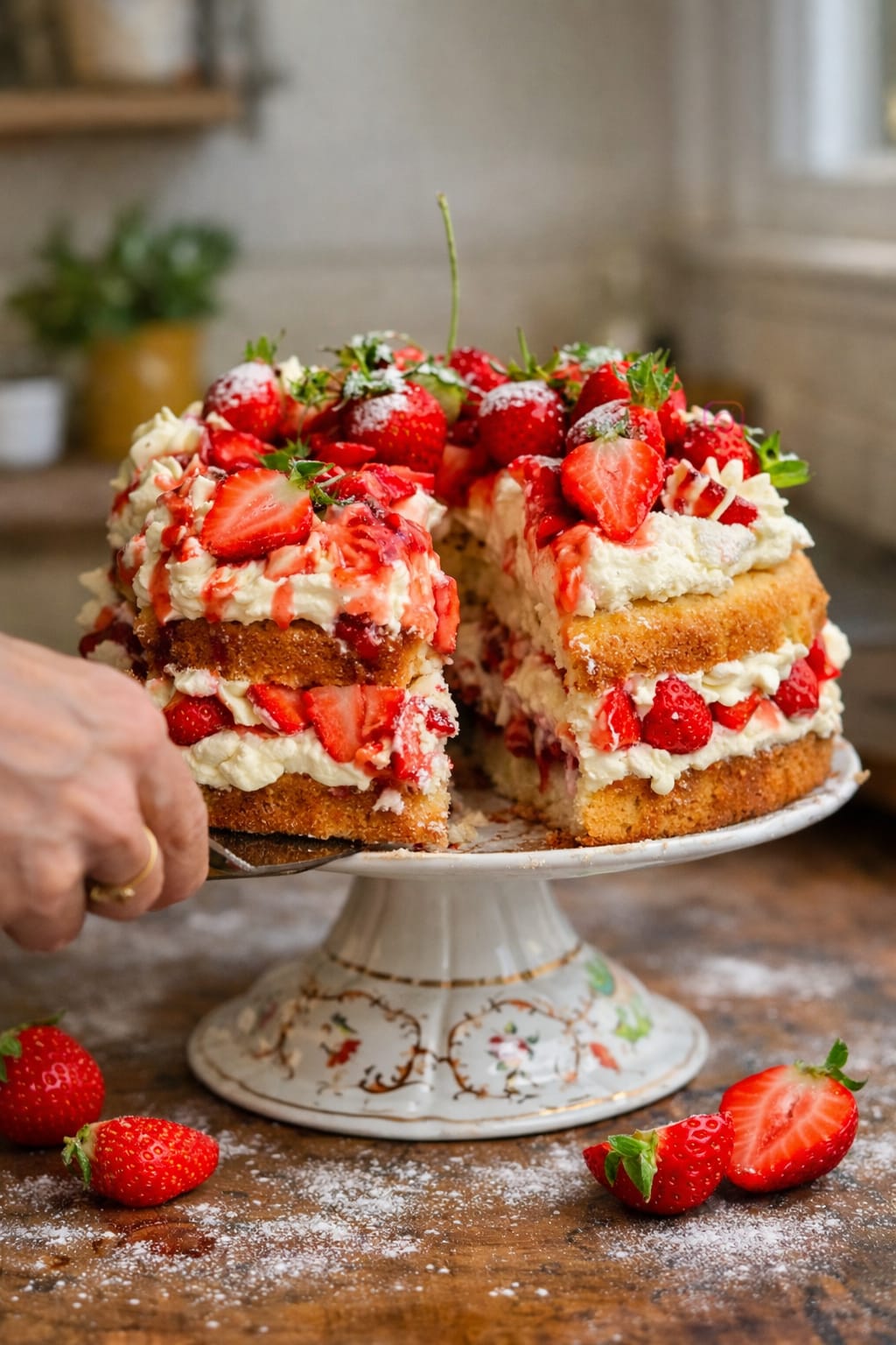 Strawberries & Cream Victoria Cake